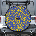 Blue And Yellow Banana Pattern Print Tire Cover With Camera Hole