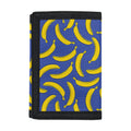 Blue And Yellow Banana Pattern Print Trifold Wallet
