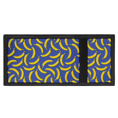 Blue And Yellow Banana Pattern Print Trifold Wallet