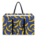 Blue And Yellow Banana Pattern Print Utility Tote Bag