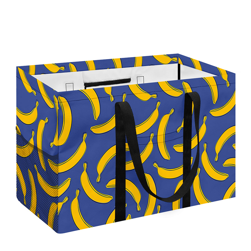 Blue And Yellow Banana Pattern Print Utility Tote Bag