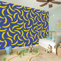 Blue And Yellow Banana Pattern Print Wall Sticker