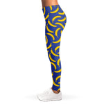 Blue And Yellow Banana Pattern Print Women's Leggings