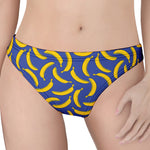 Blue And Yellow Banana Pattern Print Women's Thong