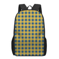 Blue And Yellow Buffalo Check Print 17 Inch Backpack