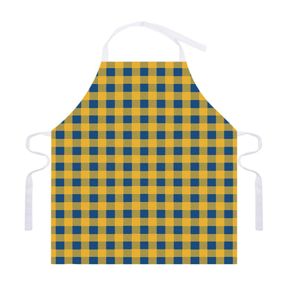 Blue And Yellow Buffalo Check Print Adjustable Apron