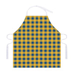 Blue And Yellow Buffalo Check Print Adjustable Apron