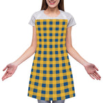 Blue And Yellow Buffalo Check Print Adjustable Apron