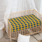 Blue And Yellow Buffalo Check Print Baby Crib Sheet