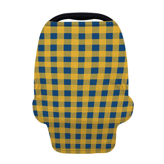Blue And Yellow Buffalo Check Print Baby Seat Cover