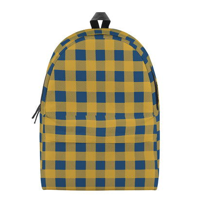 Blue And Yellow Buffalo Check Print Backpack