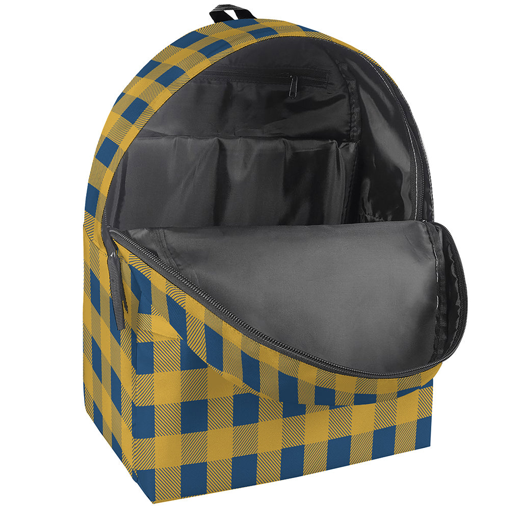 Blue And Yellow Buffalo Check Print Backpack