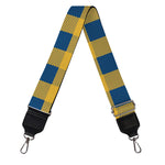 Blue And Yellow Buffalo Check Print Bag Strap