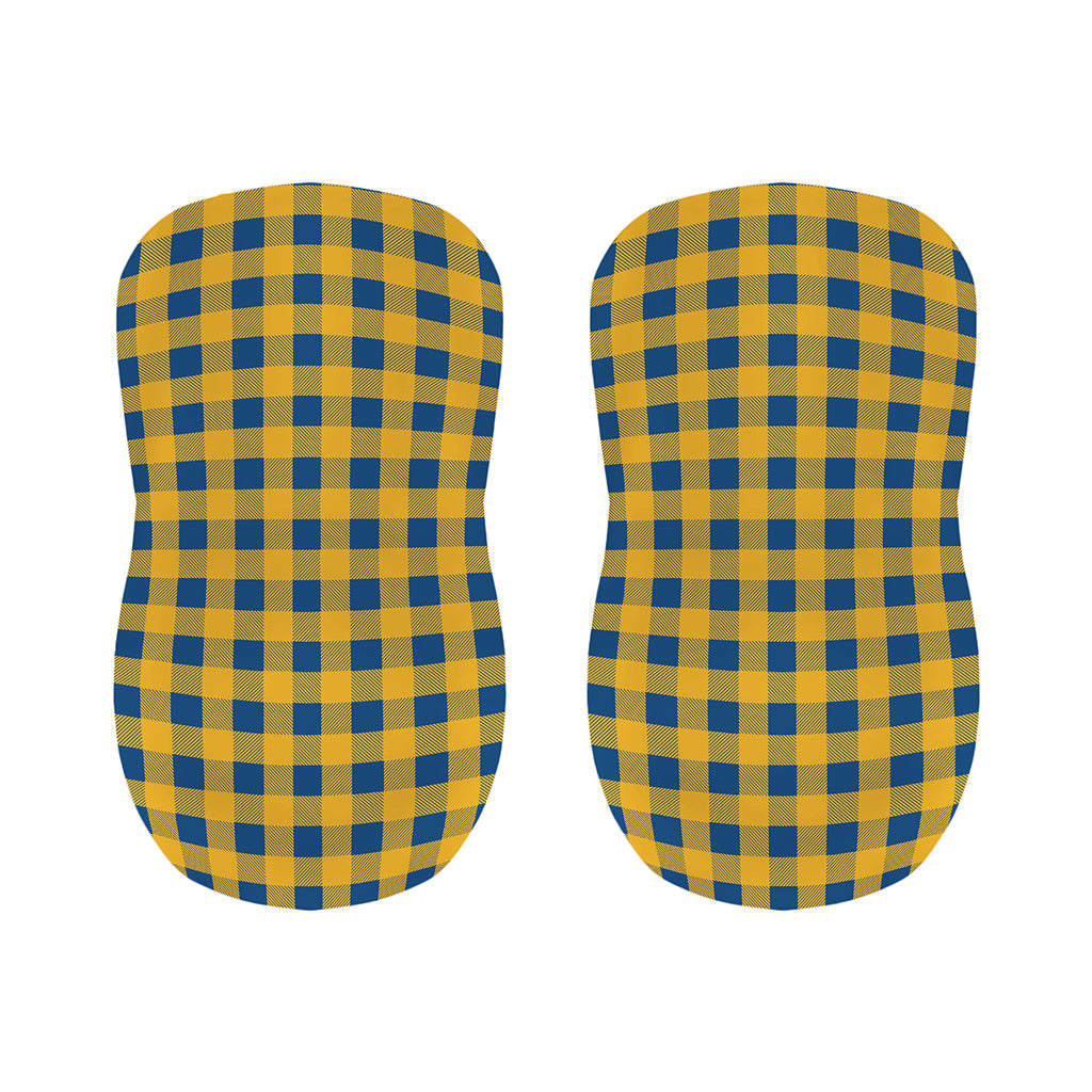 Blue And Yellow Buffalo Check Print Bar Stool Covers