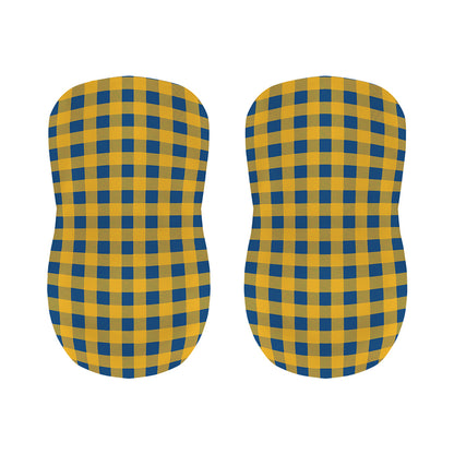 Blue And Yellow Buffalo Check Print Bar Stool Covers