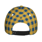 Blue And Yellow Buffalo Check Print Baseball Cap