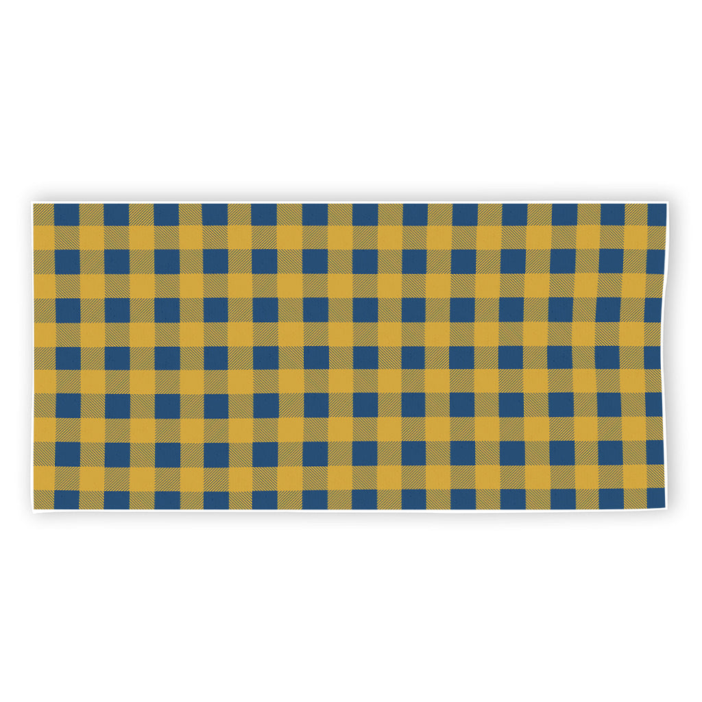 Blue And Yellow Buffalo Check Print Beach Towel