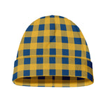 Blue And Yellow Buffalo Check Print Beanie