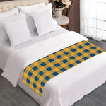 Blue And Yellow Buffalo Check Print Bed Runner