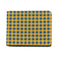 Blue And Yellow Buffalo Check Print Bifold Wallet