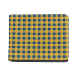 Blue And Yellow Buffalo Check Print Bifold Wallet