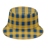 Blue And Yellow Buffalo Check Print Bucket Hat