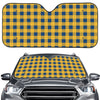 Blue And Yellow Buffalo Check Print Car Windshield Sun Shade