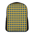Blue And Yellow Buffalo Check Print Casual Backpack