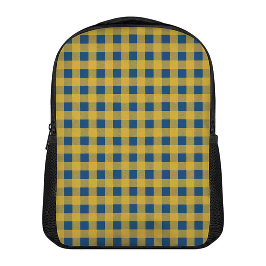 Blue And Yellow Buffalo Check Print Casual Backpack