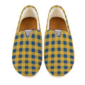 Blue And Yellow Buffalo Check Print Casual Shoes