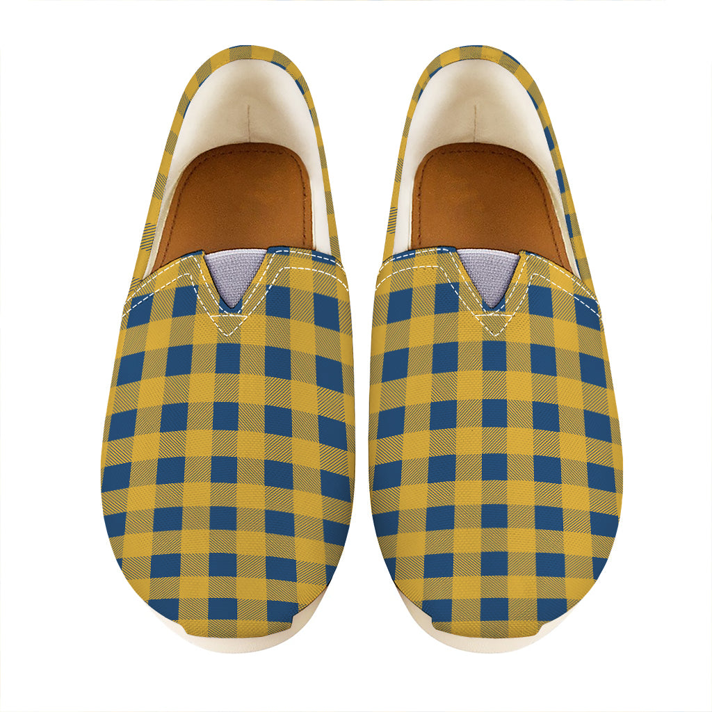Blue And Yellow Buffalo Check Print Casual Shoes