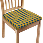 Blue And Yellow Buffalo Check Print Chair Cushion Cover