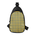 Blue And Yellow Buffalo Check Print Sling Bag