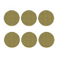 Blue And Yellow Buffalo Check Print Coaster Set