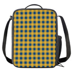 Blue And Yellow Buffalo Check Print Crossbody Lunch Bag