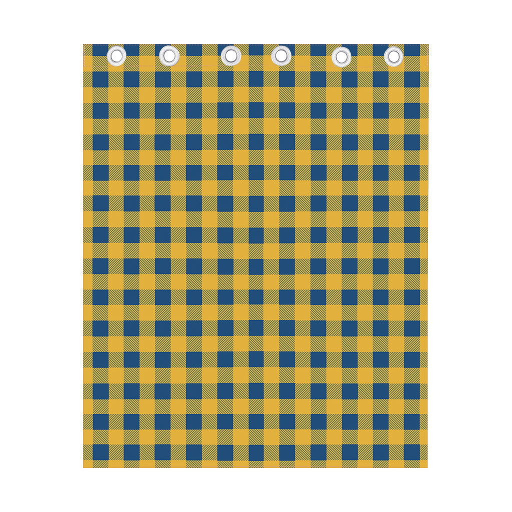 Blue And Yellow Buffalo Check Print Curtain