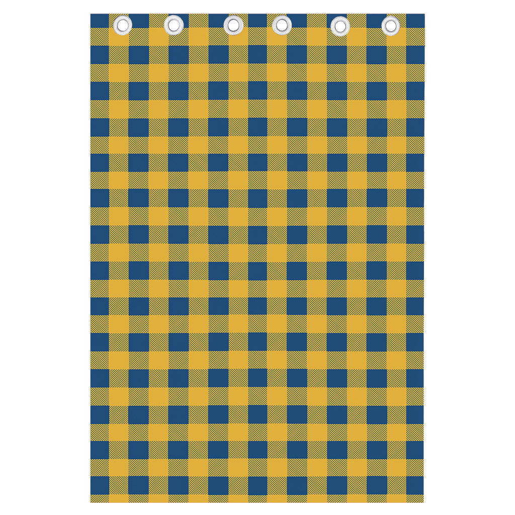 Blue And Yellow Buffalo Check Print Curtain