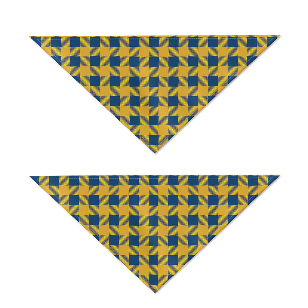 Blue And Yellow Buffalo Check Print Dog Bandana