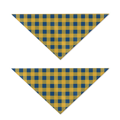 Blue And Yellow Buffalo Check Print Dog Bandana