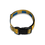 Blue And Yellow Buffalo Check Print Dog Collar