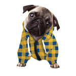 Blue And Yellow Buffalo Check Print Dog Zip Up Hoodie