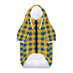 Blue And Yellow Buffalo Check Print Dog Zip Up Hoodie