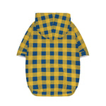 Blue And Yellow Buffalo Check Print Dog Zip Up Hoodie