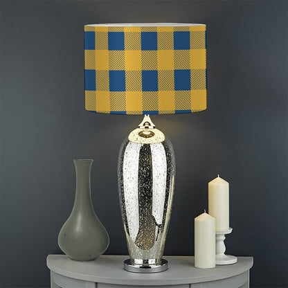 Blue And Yellow Buffalo Check Print Drum Lamp Shade