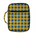 Blue And Yellow Buffalo Check Print Front Pocket Bible Bag