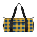 Blue And Yellow Buffalo Check Print Gym Bag