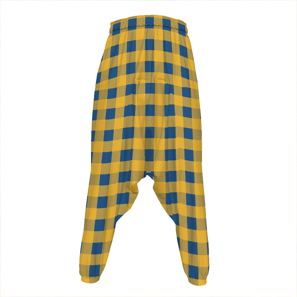 Blue And Yellow Buffalo Check Print Hammer Pants