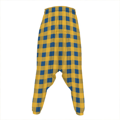Blue And Yellow Buffalo Check Print Hammer Pants