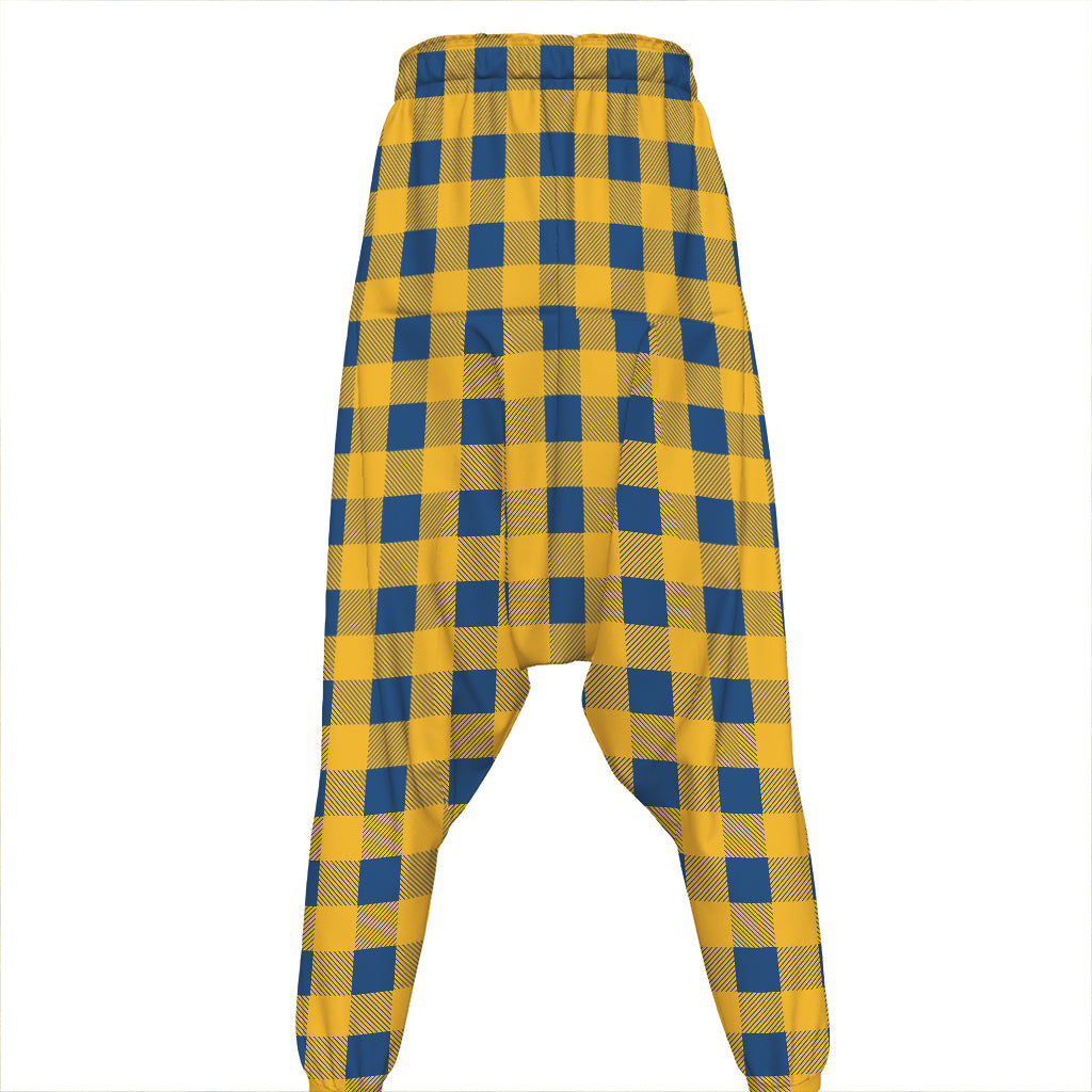 Blue And Yellow Buffalo Check Print Hammer Pants