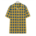 Blue And Yellow Buffalo Check Print Hawaiian Shirt